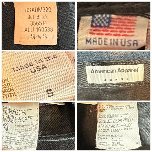 American Apparel Jet Black Button Front A-Line Denim Mini Skirt Small - Picture 3 of 3